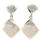 Vintage 14K White Gold Lustrous Ladies Pearl Diamond Push Back Drop Earrings