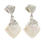 Vintage 14K White Gold Lustrous Ladies Pearl Diamond Push Back Drop Earrings
