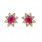 Vintage Estate 10K Yellow Diamond Ruby 1.25CTW Rosita Stud Push Back Earrings