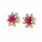 Vintage Estate 10K Yellow Diamond Ruby 1.25CTW Rosita Stud Push Back Earrings