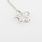 Modern 14K White Gold Diamond Flower Pendant & Rolo Cable Chain Necklace Set  