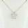 Modern 14K White Gold Diamond Flower Pendant & Rolo Cable Chain Necklace Set  