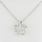 Modern 14K White Gold Diamond Flower Pendant & Rolo Cable Chain Necklace Set  