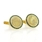 Men's Vintage Classic Estate 14K Yellow Gold Green Tourmaline Gemstone Cufflinks