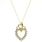 Estate 14K Yellow Gold Diamond Heart Pendant 16" 10K Yellow Gold Chain Necklace