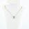 Bold Blue Zircon Modern Charm Pendand Necklace In 14K White Gold Ladies Jewelry