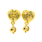 Classic Estate Ladies 18K Yellow Gold Huggie Hoop Unique Heart-Shaped Earrings 