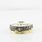 David Yurman Men's Waves Band Ring Silver & Yellow 18K Gold With Black Diamonds