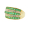 Vintage 14K Yellow Gold Emerald Diamond 1.20CTW Anniversary Ladies Ring Band