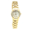 Ladies Bulova 98W06 Diamond-Accented Mother of Pearl Dial Gold Tone Watch 