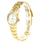 Ladies Bulova 98W06 Diamond-Accented Mother of Pearl Dial Gold Tone Watch 