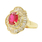 Exquisite Estate Ladies 14K Yellow Gold Diamond Ruby Cocktail Ring - 5.00CTW