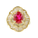 Exquisite Estate Ladies 14K Yellow Gold Diamond Ruby Cocktail Ring - 5.00CTW