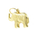 Vintage Estate 14K Yellow Gold High Polished Hollow Elephant Charm Pendant- 20mm