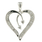 Ladies Classic Estate 10K White Gold Natural Diamond Heart-Shaped Pendant - 25MM