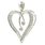 Ladies Classic Estate 10K White Gold Natural Diamond Heart-Shaped Pendant - 25MM