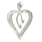 Ladies Classic Estate 10K White Gold Natural Diamond Heart-Shaped Pendant - 25MM