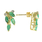 Vintage Estate 14K Yellow Gold Emerald Marquise BirthStone Stud Earrins- 1.04CTW