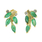 Vintage Estate 14K Yellow Gold Emerald Marquise BirthStone Stud Earrins- 1.04CTW