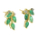 Vintage Estate 14K Yellow Gold Emerald Marquise BirthStone Stud Earrins- 1.04CTW