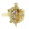 Vintage Estate 14K Yellow Gold Cubic Zirconia Moving Turtle Cocktail Ring