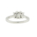 Estate White Gold 14K Three Stone Emerald Cut Diamond Engagement Ring - 1.02CTW