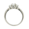 Estate White Gold 14K Three Stone Emerald Cut Diamond Engagement Ring - 1.02CTW