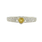 Charming Estate 10K White Gold Diamond & Citrine Heart Promise Ladies Ring Band