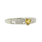 Charming Estate 10K White Gold Diamond & Citrine Heart Promise Ladies Ring Band