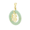 Vintage Classic Estate 14K Yellow Gold Jade Disk 30MM Pendant Charm