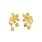 Ladies Vintage Classic Estate 18K Yellow Gold Flower-Shaped Push Back Earrings 