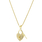 Charming Estate 14K Yellow Gold Zirconia Heart Lock N Key Pendant Necklace