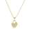Charming Estate 14K Yellow Gold Zirconia Heart Lock N Key Pendant Necklace