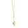 Charming Estate 14K Yellow Gold Zirconia Heart Lock N Key Pendant Necklace