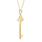 Estate Ladies 14K Yellow Gold Cubic Zirconia Key-Shaped Pendant & Chain Necklace