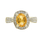 Classic Estate Ladies 14K Yellow Gold Citrine Diamond 1.10CTW Cocktail Ring