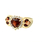 Charming Classic Estate Ladies 14K Yellow Gold Heart-Shaped Garnet Diamond Ring 