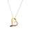 Estate Ladies 10K Yellow Gold Pink Red Topaz Pendant 18" Chain Necklace