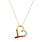 Estate Ladies 10K Yellow Gold Pink Red Topaz Pendant 18" Chain Necklace
