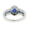 Estate Vintage Ladies 14K Yellow Gold Diamond Blue Sapphire Ring 