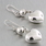 Ladies Vintage Retro Estate 925 Silver Heart-Shaped Fish Hook Drop Earrings