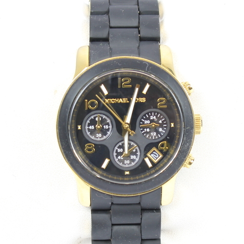 Women's Michael Kors Black Gold Tone Catwalk Chronograph Watch MK5191 Watch  