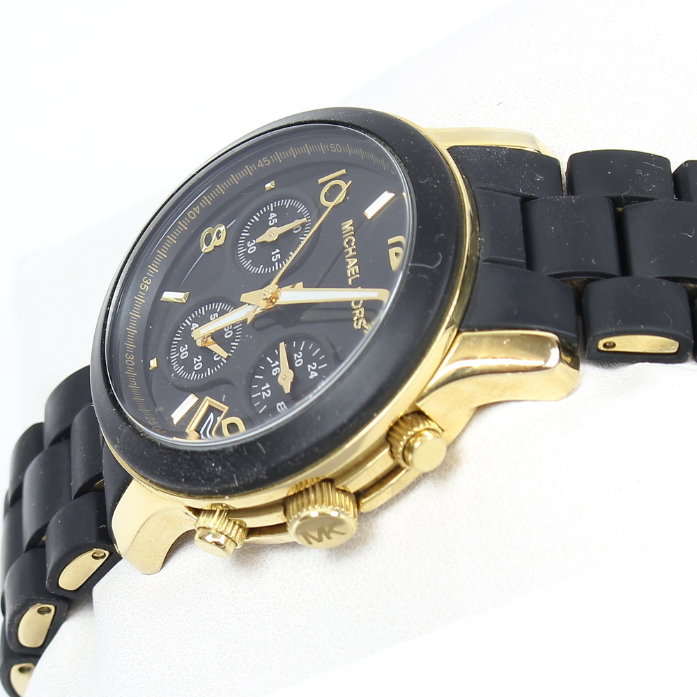 Women's Michael Kors Black Gold Tone Catwalk Chronograph Watch MK5191 Watch  