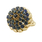 Vintage Estate 14K Yellow Gold Blue Spinel Cluster Cocktail Ring 