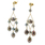 Estate 14K Yellow Gold Tahitian Pearl Push Back Drop Earrings 