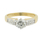 Estate 18K Yellow Gold Solitaire Diamond Side Accent Engagement Ring - 0.72CTW