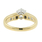 Estate 18K Yellow Gold Solitaire Diamond Side Accent Engagement Ring - 0.72CTW