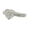 Classic Estate Ladies 10K White Gold Diamond Heart-Shaped Promise Ring - 0.72CTW