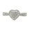 Classic Estate Ladies 10K White Gold Diamond Heart-Shaped Promise Ring - 0.72CTW