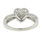 Classic Estate Ladies 10K White Gold Diamond Heart-Shaped Promise Ring - 0.72CTW